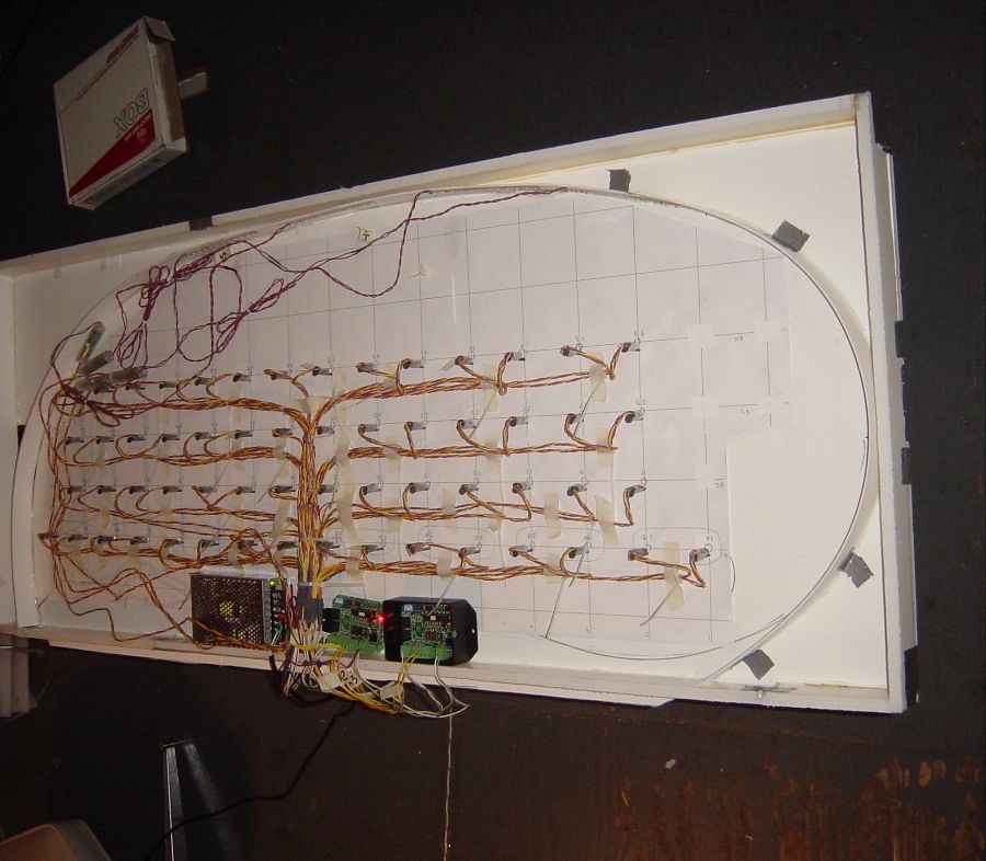 Breadboard mockup of the lighting control system underway.
