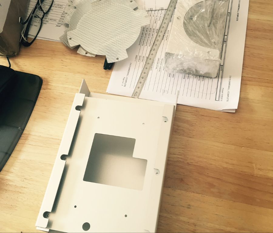 Checking sheet metal parts.