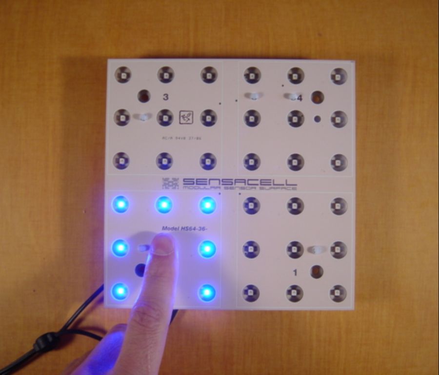 One of our early simple 4-electrode modules. This one was monochrome -- blue only.