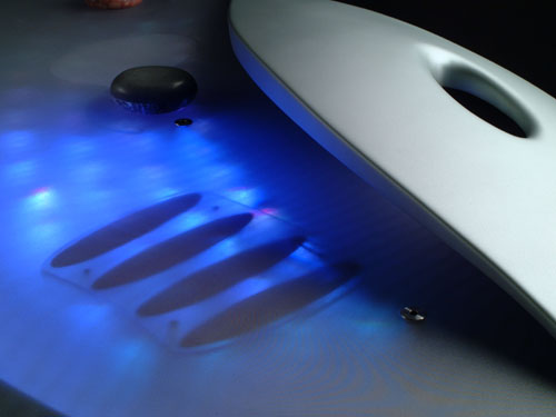 Close-up of the 4-electrode gesture sensor.